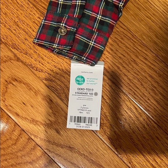 Carter's Red and Black Plaid Button Down Shirt - Picture 3 of 4